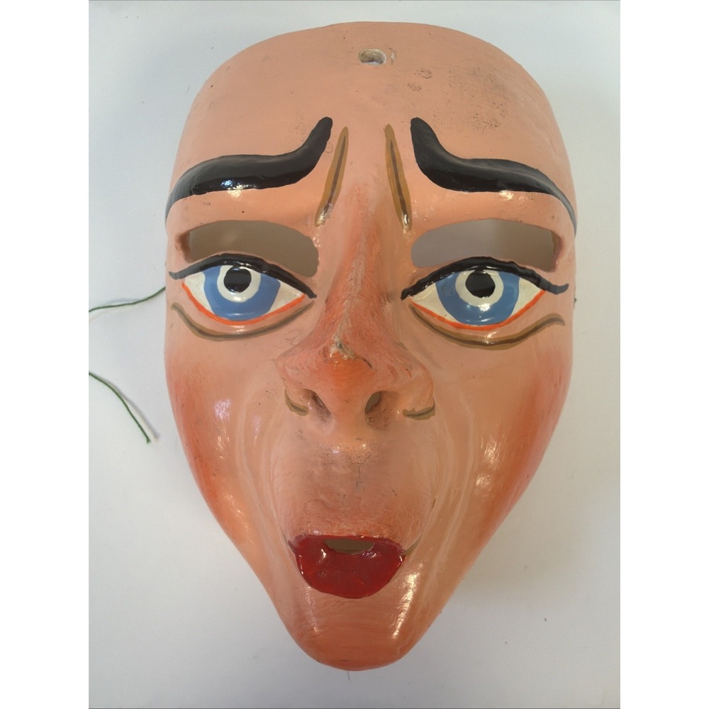 Vintage Mexican Wood Dance Mask Jim Olson Estate NHM LA Folk Art Guerrero